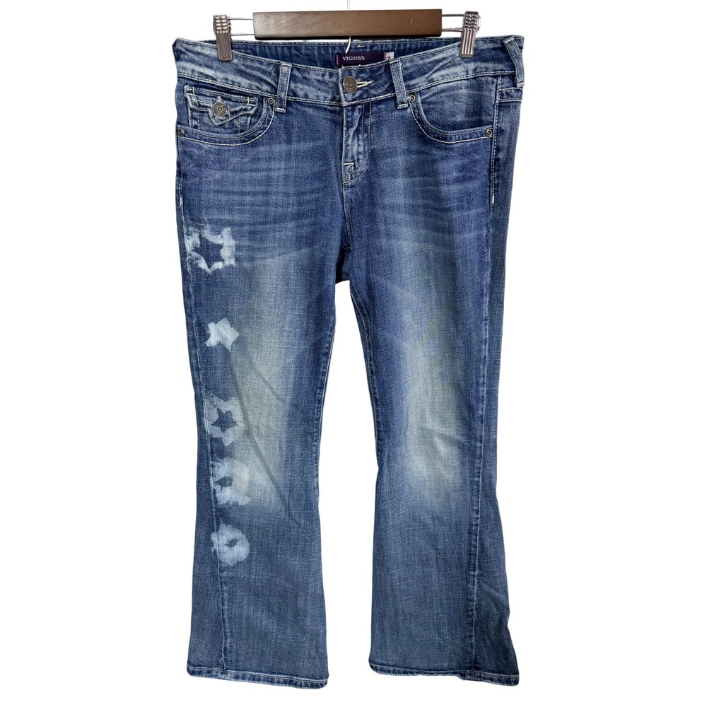 Y2K Vigoss Jeans Bootcut Low Rise Size 9 Embellished Pockets 90snostalgia Retro